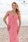 Prom Dresses Long Fitted Formal Beaded Lace Prom Dress Candy Pink