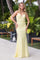 Prom Dresses Long Fitted Formal Beaded Lace Prom Dress Lemon