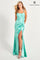 Prom Dresses Fitted Long Formal Sequin Slit Prom Dress Mint