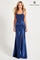 Prom Dresses Fitted Long Formal Sequin Slit Prom Dress Navy