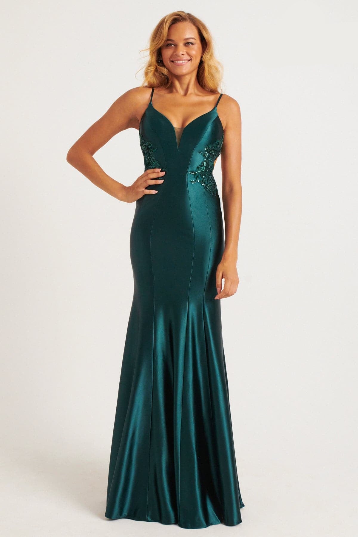 Prom Dresses Long Beaded Lace Formal Evening Prom Dress Dark Hunter Green