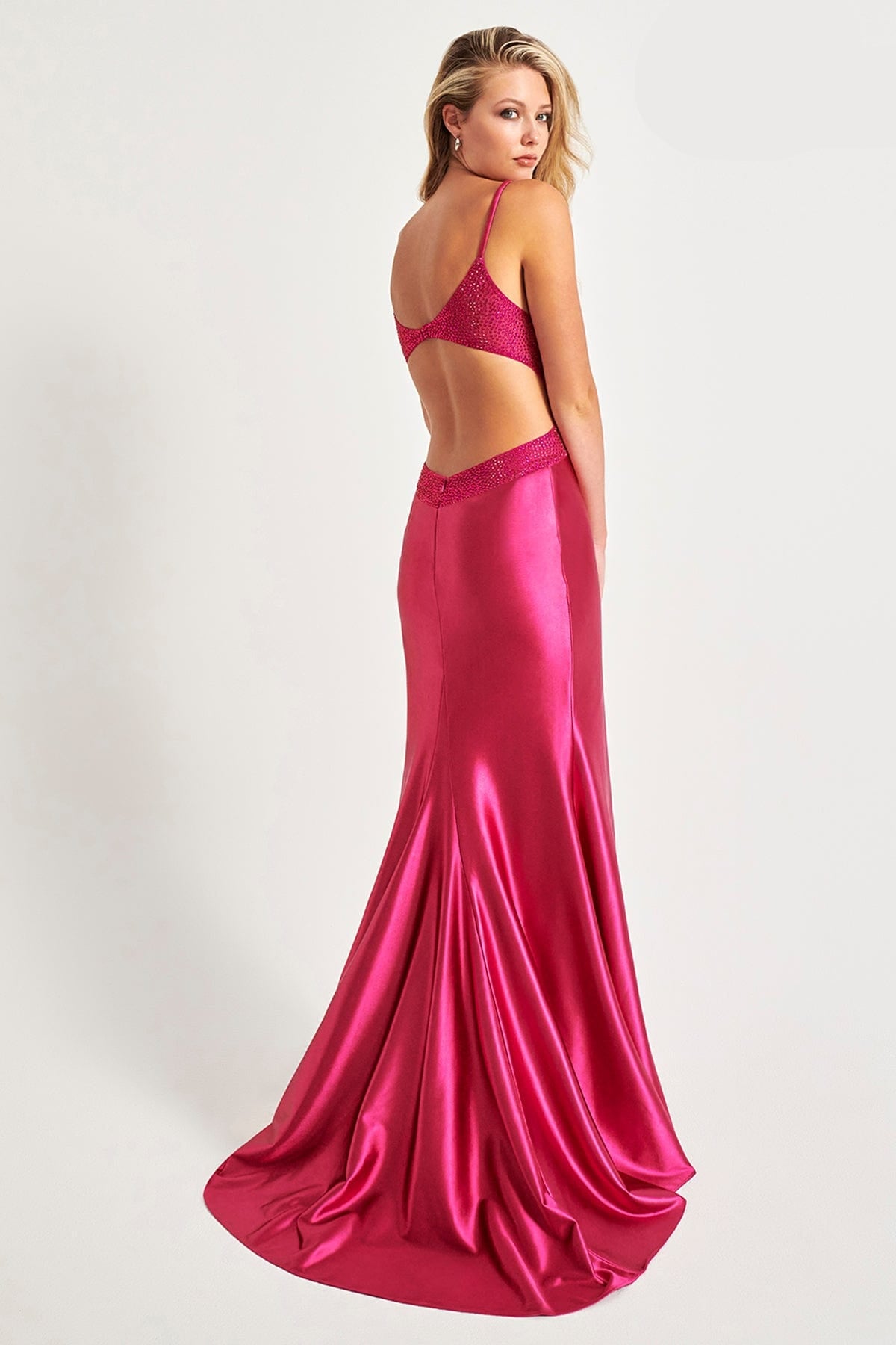 Prom Dresses Prom Fitted Long Formal Slit Evening Dress Raspberry