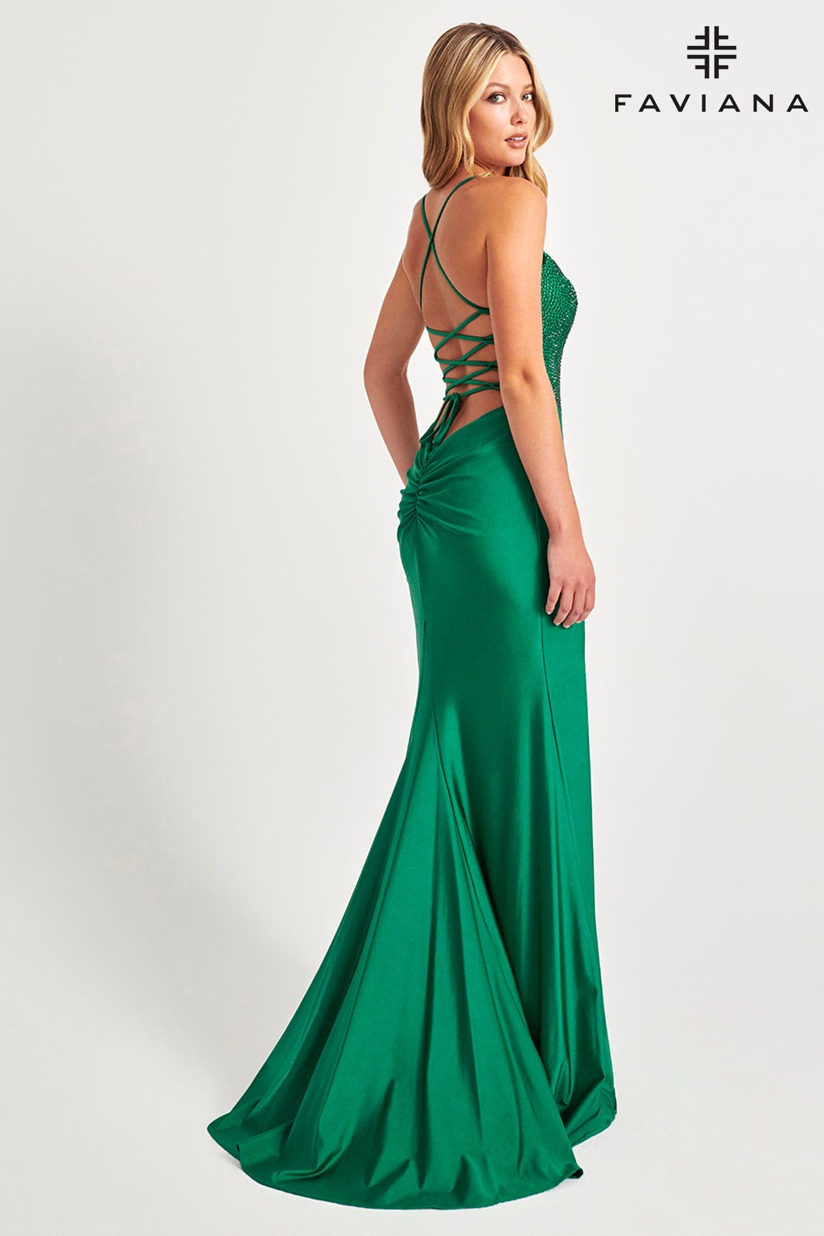 Faviana 11011 Fitted Prom Long Corset Formal Dress