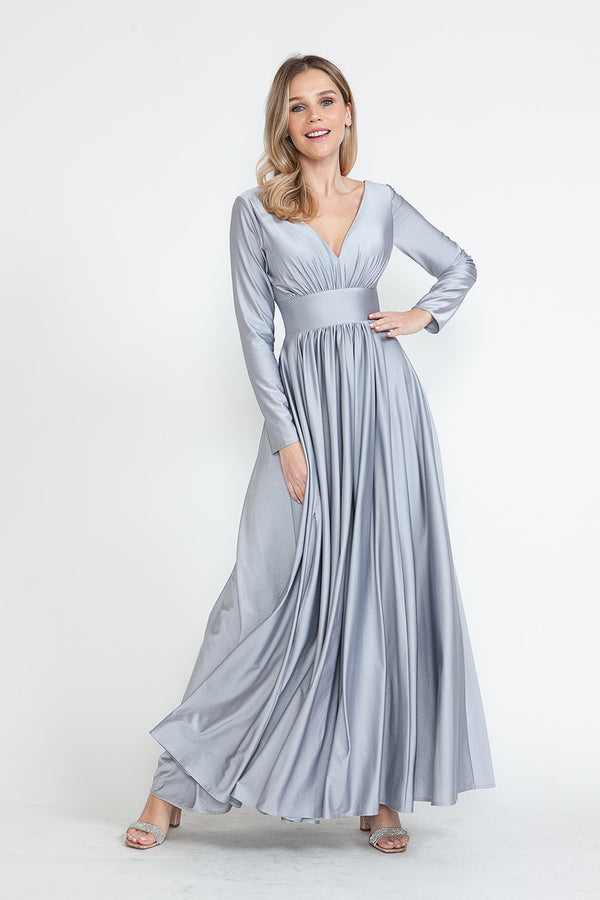 Long Sleeve A Line Formal Dress Lenovia 5231