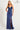 Prom Dresses Long Pleated Formal Applique Slit Prom Dress Navy