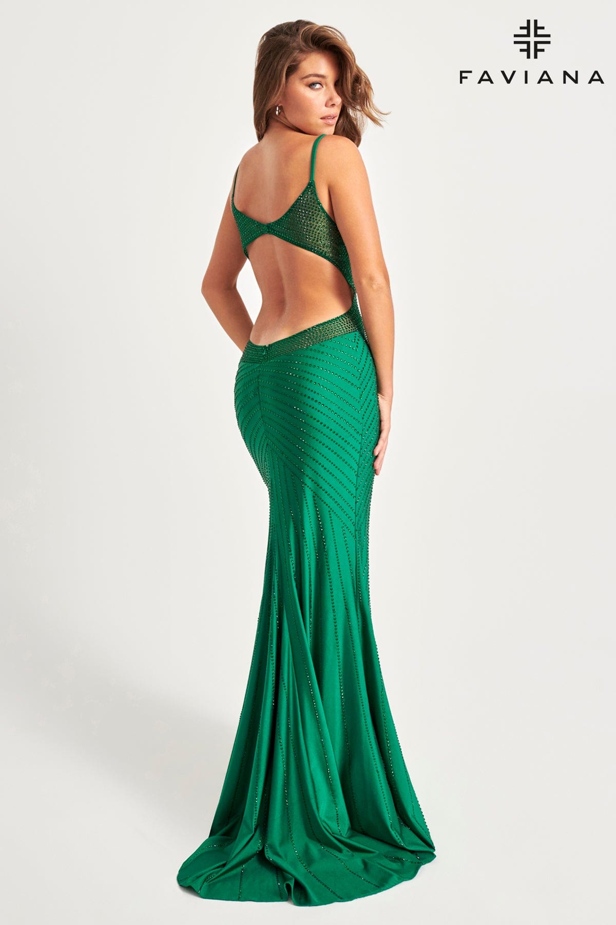 Faviana 11022 Mermaid Long Pattern Formal Prom Dress