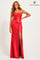 Prom Dresses Long Formal Knot Slit Evening Prom Dress Red
