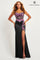 Prom Dresses Floral Long Formal Sequin Applique Evening Prom Dress Black Fuchsia