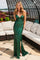 Prom Dresses Long Slit Formal Sequin Evening Prom Dress Hunter Green