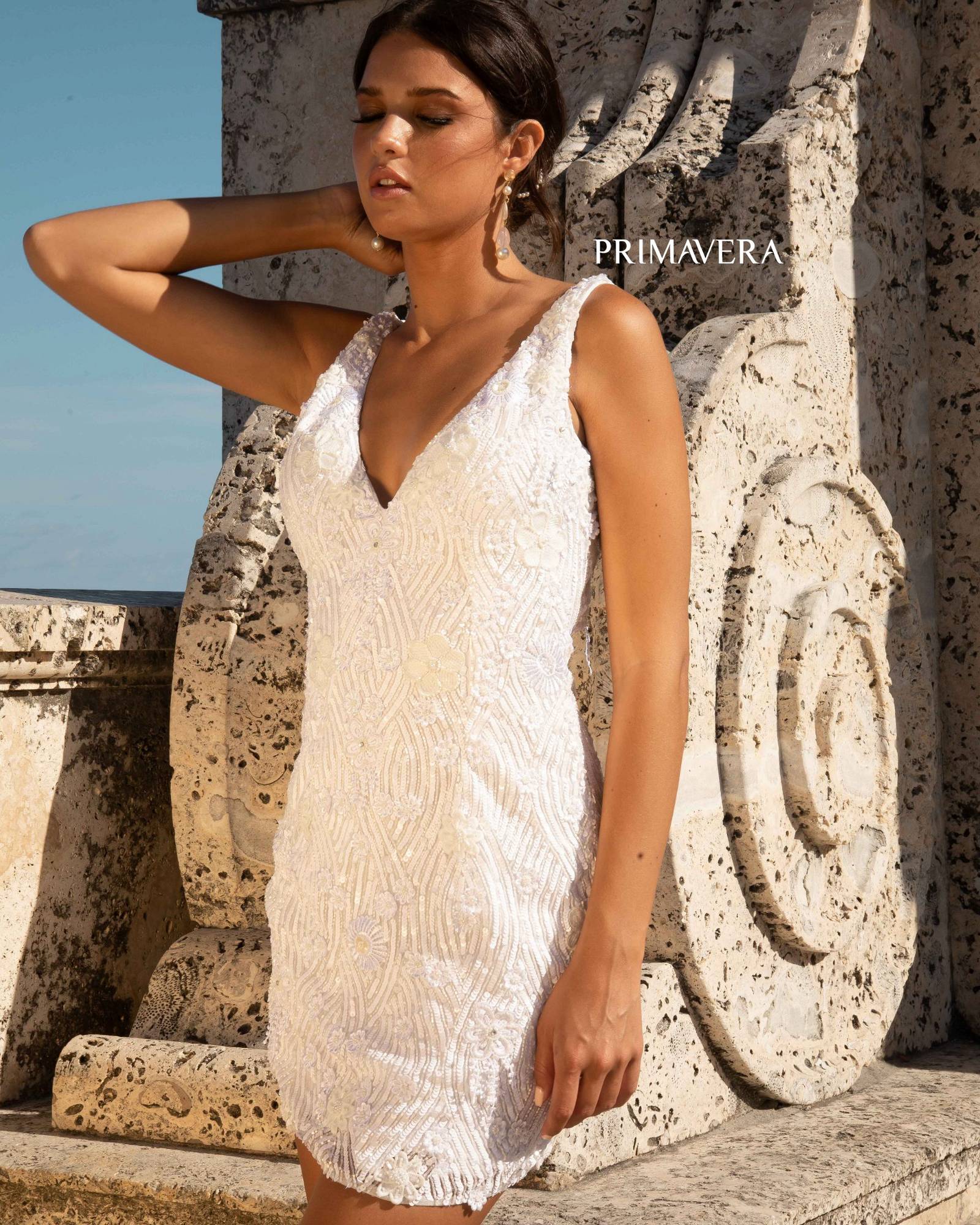 Wedding Dresses Short Bridal Sequin Beaded Mini Wedding Dress Ivory