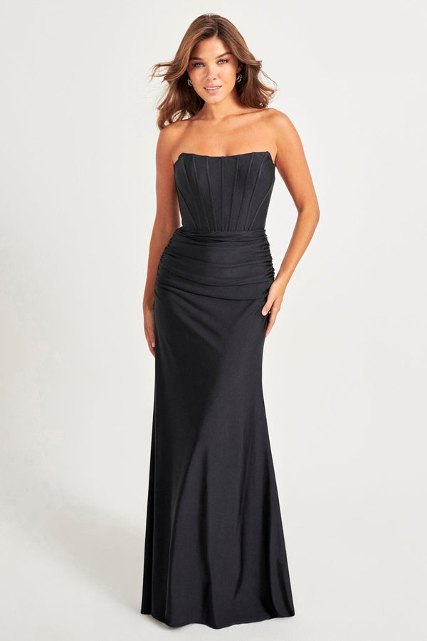 Faviana 11041 Long Fitted Formal Evening Corset Prom Dress