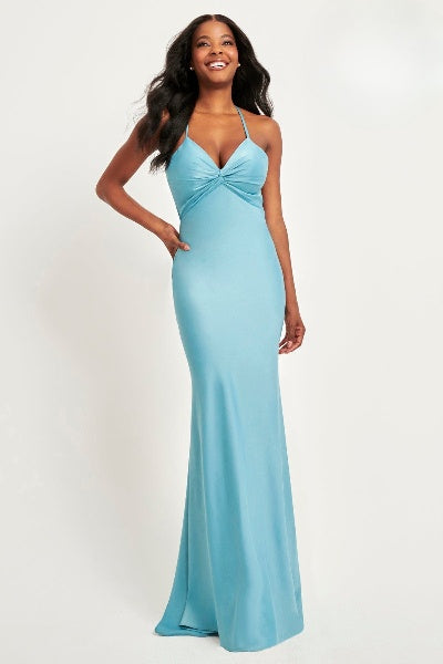 Prom Dresses Fitted Long Formal Prom Dress Pacific Blue