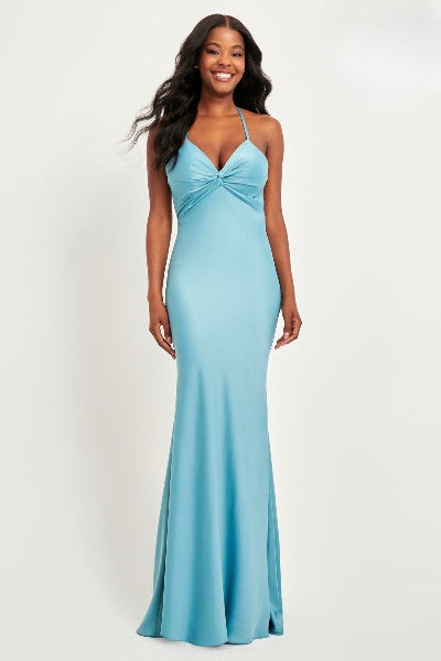 Prom Dresses Fitted Long Formal Prom Dress Pacific Blue