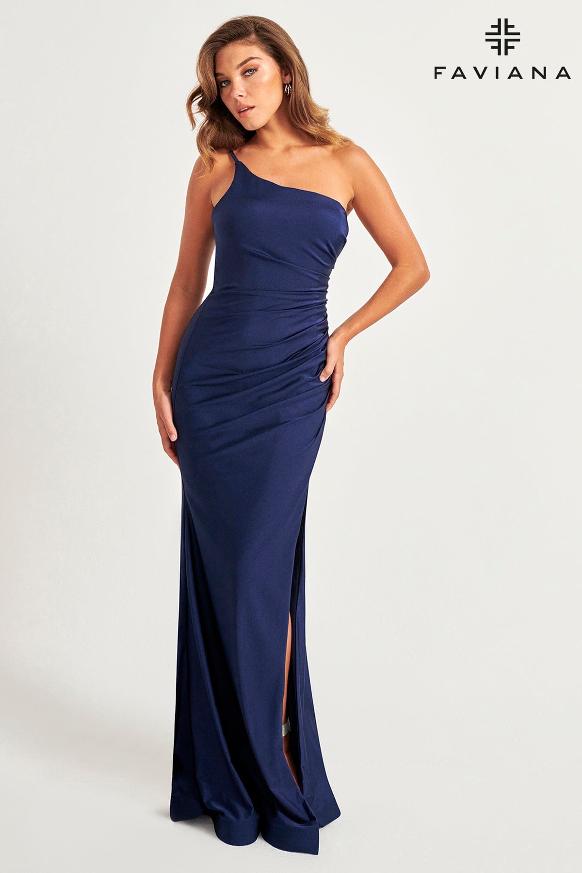 Faviana 11071 Long Formal Fitted Slit Evening Prom Dress