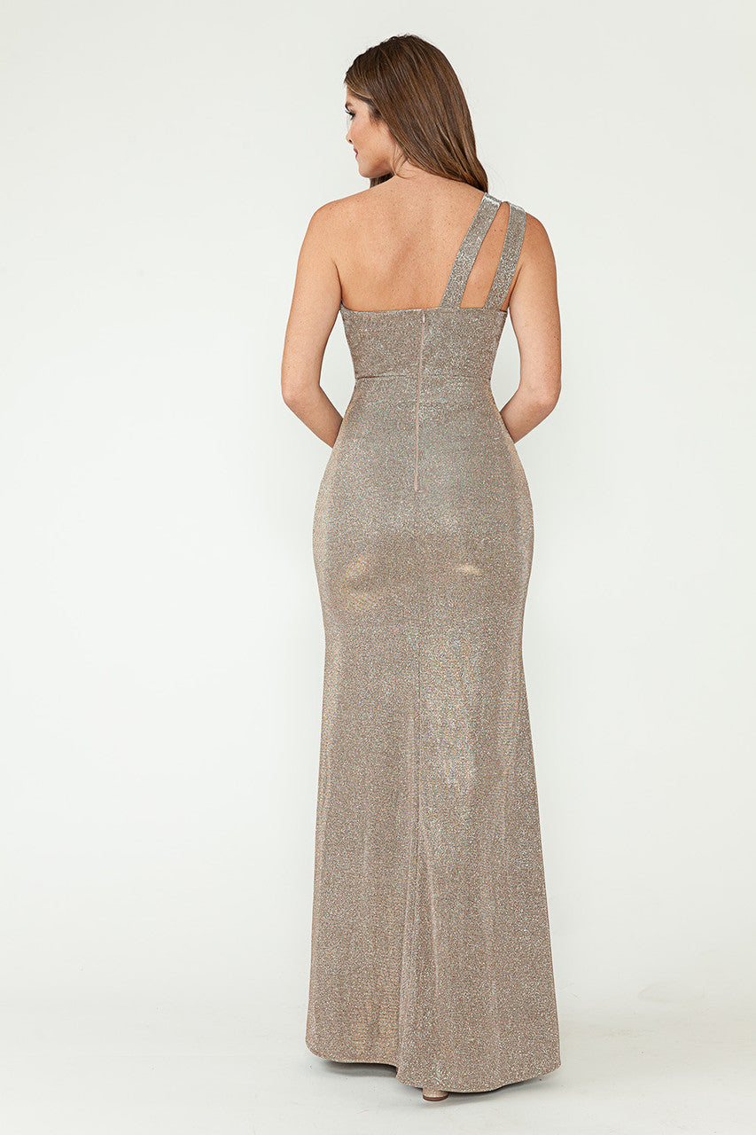Prom Dresses Metallic Long Formal Evening Prom Dress Lenovia 5271 Taupe