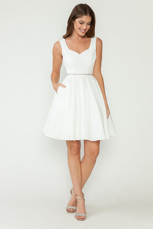 Short Wedding A Line Bridal Dress Lenovia 5259