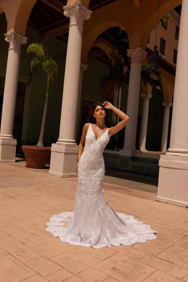 Primavera Couture 11101 Lace Bridal Gown Long Wedding Dress