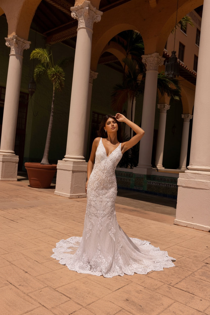 Wedding Dresses Lace Bridal Gown Long Wedding Dress Ivory