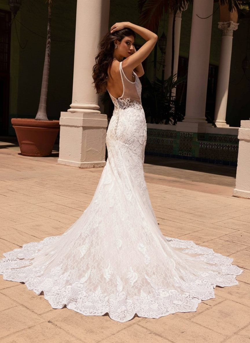 Wedding Dresses Lace Bridal Gown Long Wedding Dress Ivory