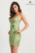 Homecoming Dresses Homecoming Short Sequin Applique Mini Cocktail Dress Sage