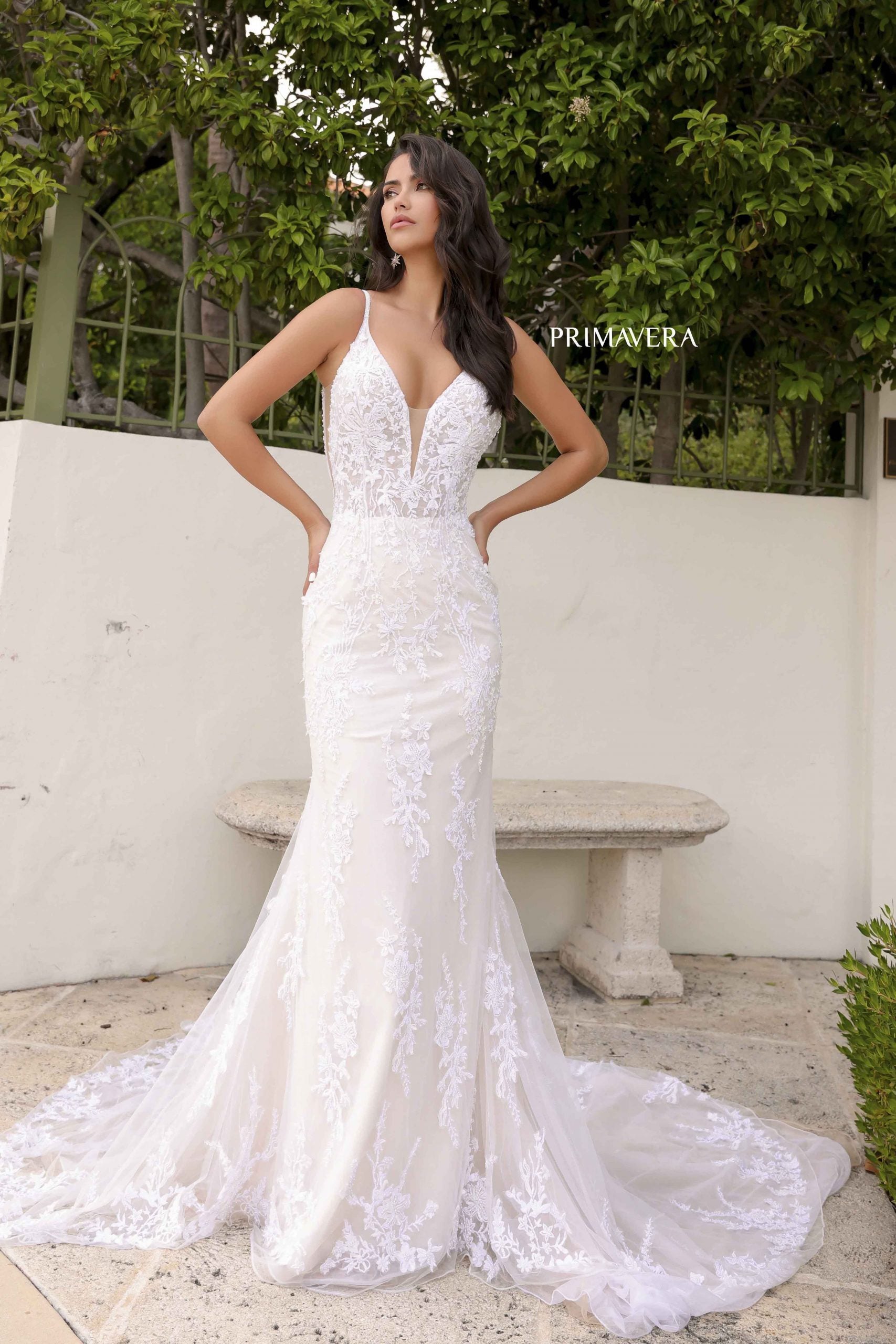 Wedding Dresses Spaghetti Strap Fit and Flare Wedding Gown IVORY