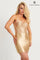 Homecoming Dresses Beaded Homecming Short Fitted Cocktail Dress Gold