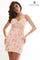 Homecoming Dresses Short Floral Beaded Applique Homecoming Fitted Dress Light Pink/Multi