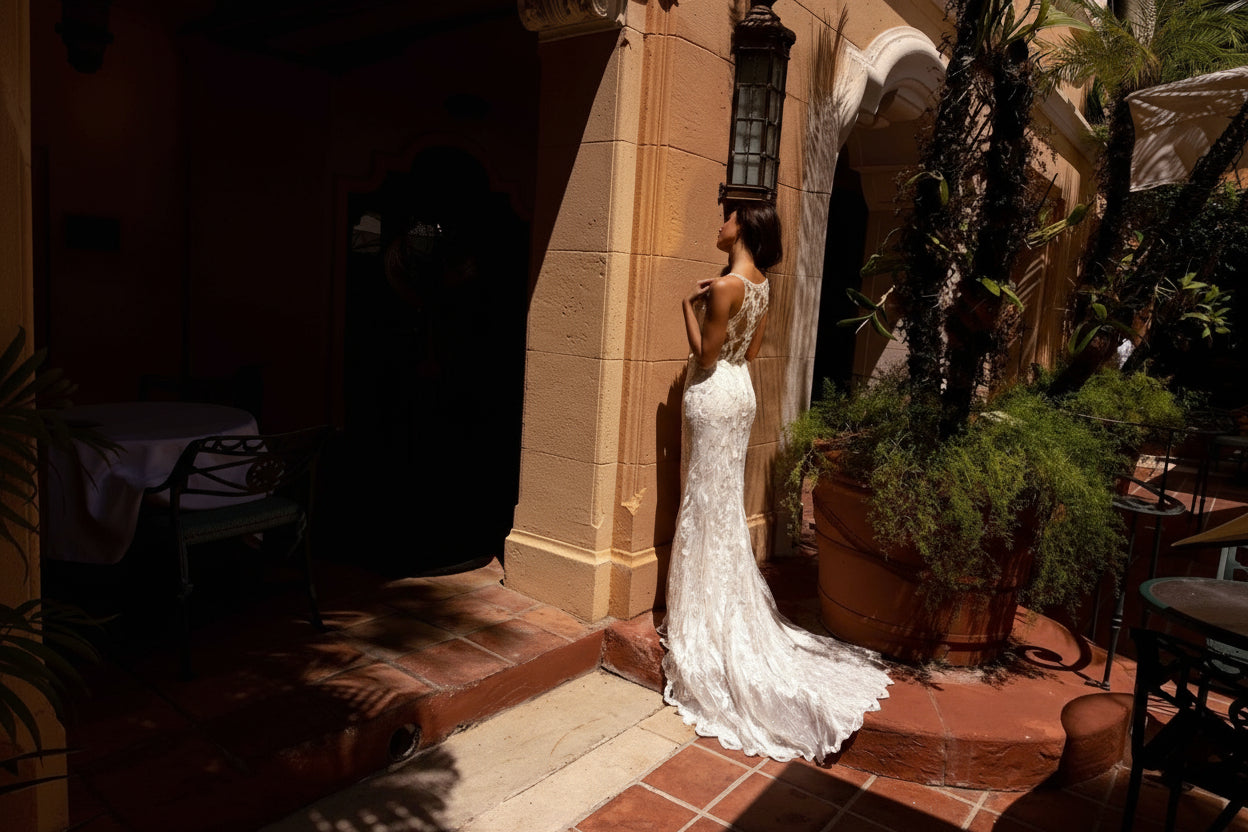 Wedding Dresses Long Bridal Gown Fitted Wedding Dress Ivory