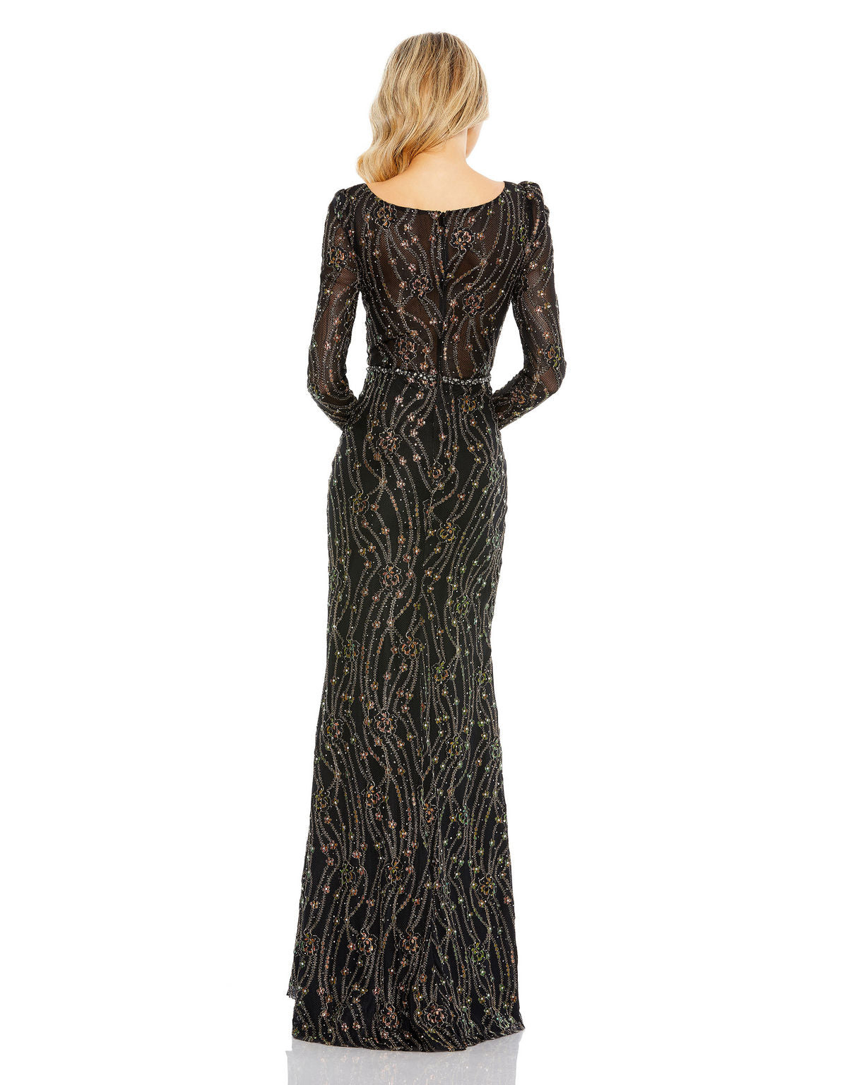 Mac Duggal 11159 Long Sleeve Beaded Formal Prom Dress