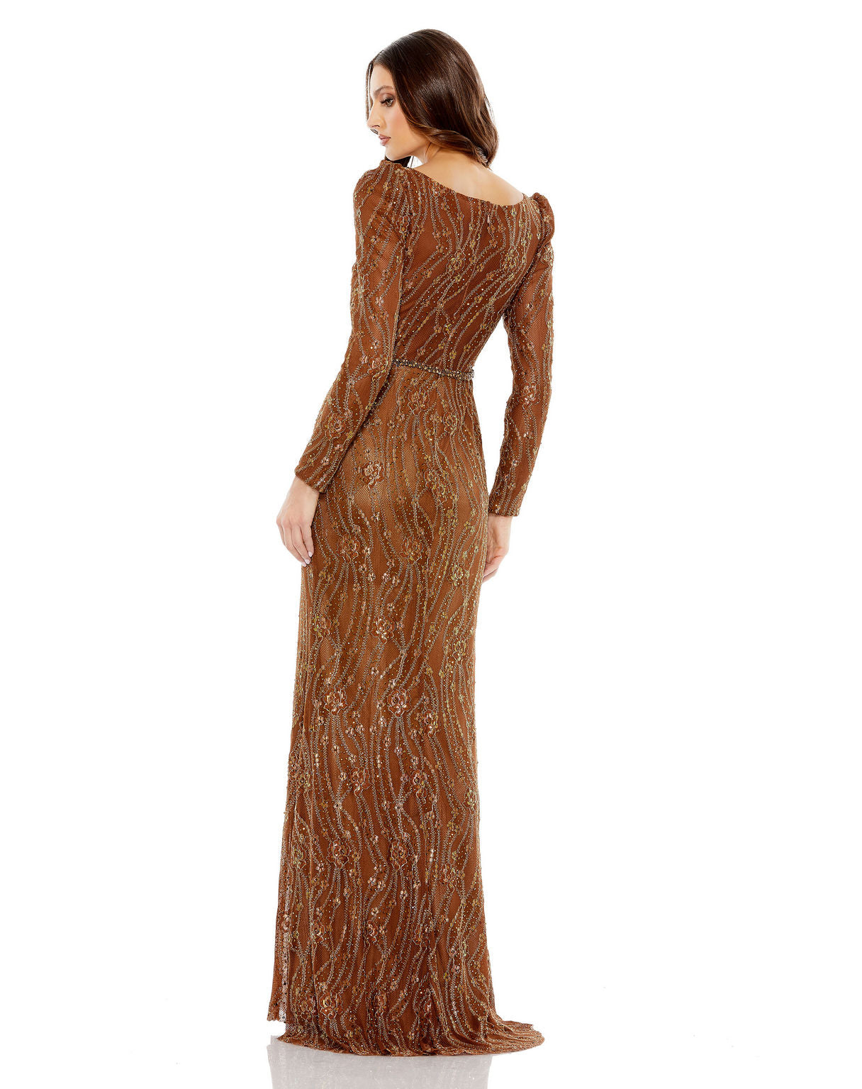 Mac Duggal 11159 Long Sleeve Beaded Formal Prom Dress