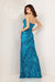 Prom Dresses Geometric Beaded Prom Formal Long Dress Turquoise