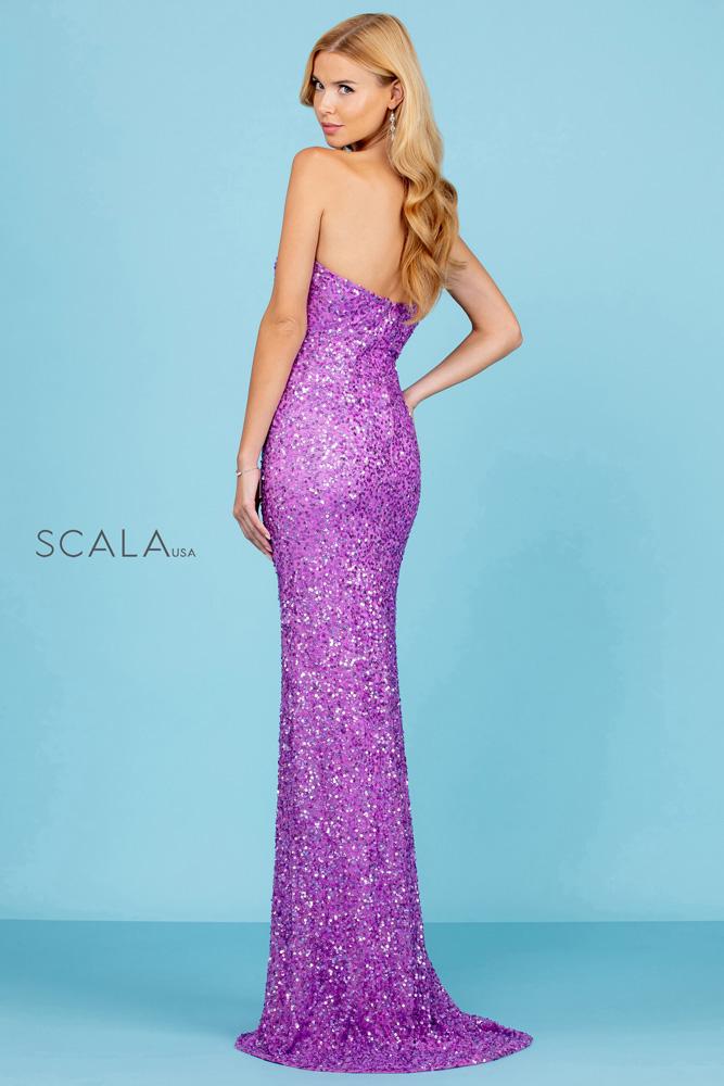 Strapless Straight Neck Floor-Length Sequin Prom Mermaid Scala 60291