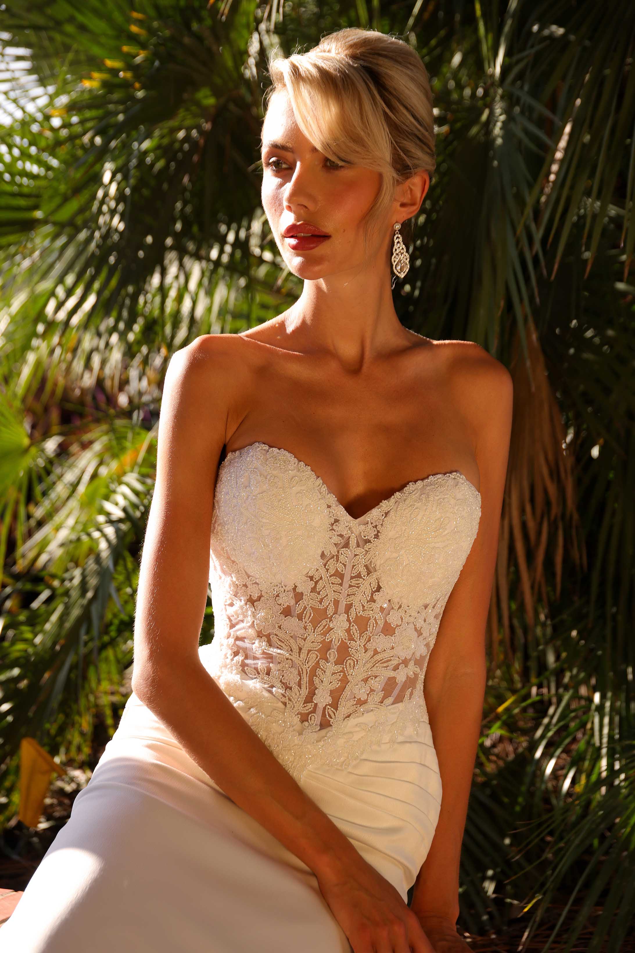 Wedding Dresses A Line Long Beaded Bridal Wedding Dress Primavera Couture 11201 Ivory