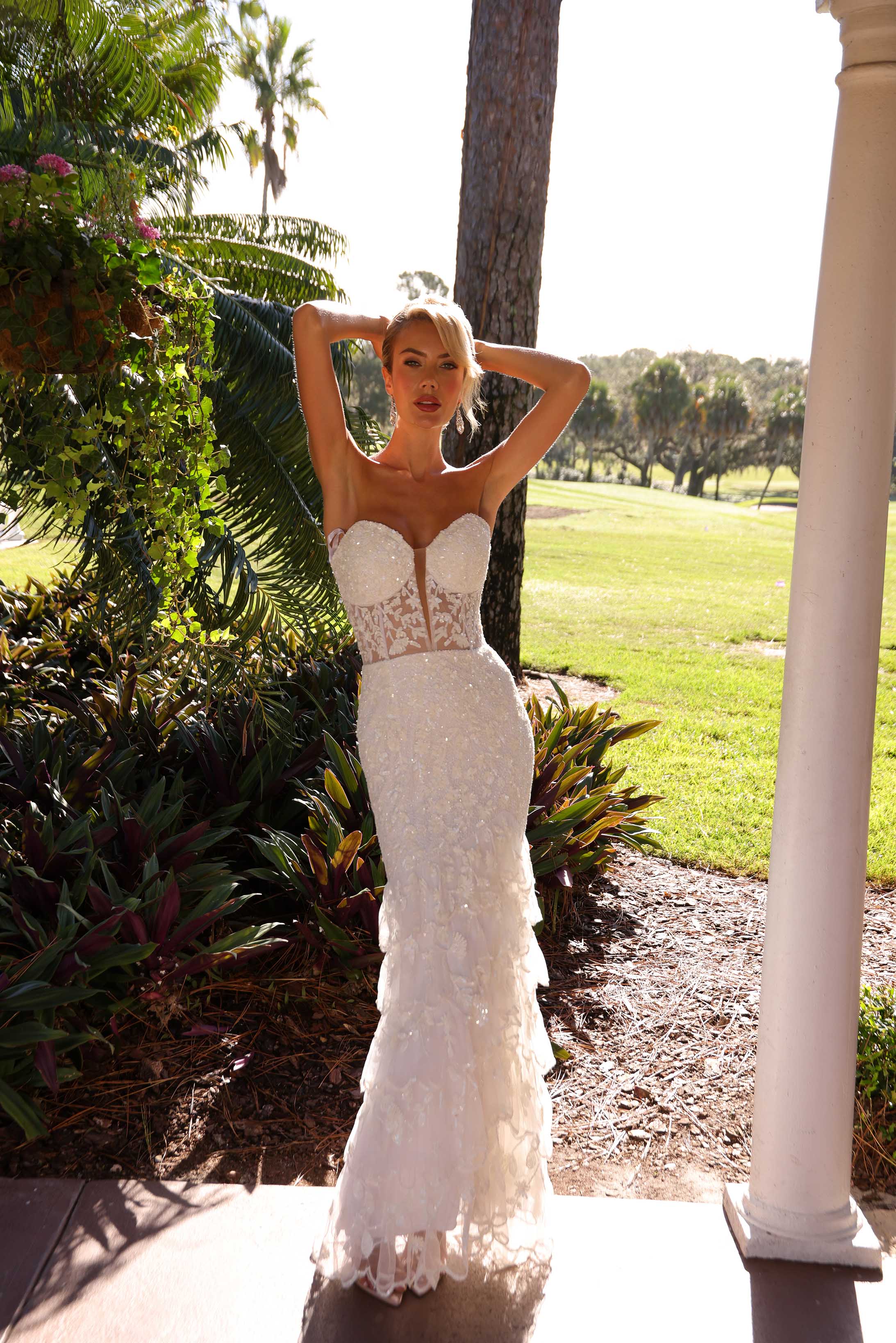 Wedding Dresses Long Lace Corset Bridal Wedding Dress Primavera Couture 11203 Ivory