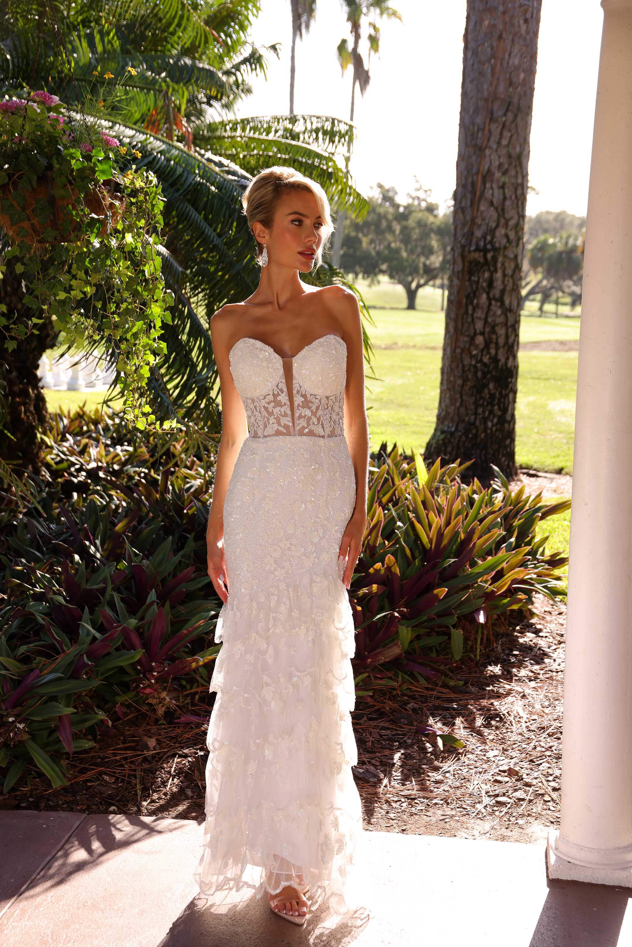 Wedding Dresses Long Lace Corset Bridal Wedding Dress Primavera Couture 11203 Ivory