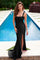 Prom Dresses Beaded Long Formal Slit Prom Dress Black