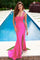 Prom Dresses Beaded Long Formal Slit Prom Dress Lipstick