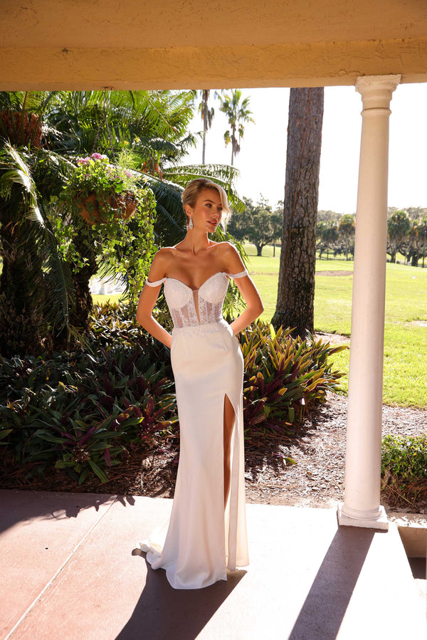 Long A Line Bridal Wedding Dress Primavera Couture 11208