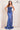Prom Dresses Long Slit Formal Beaded Applique Prom Dress Steel Blue