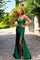 Prom Dresses Fitted Slit Long Formal Evening Prom Dress  Dark Emerald