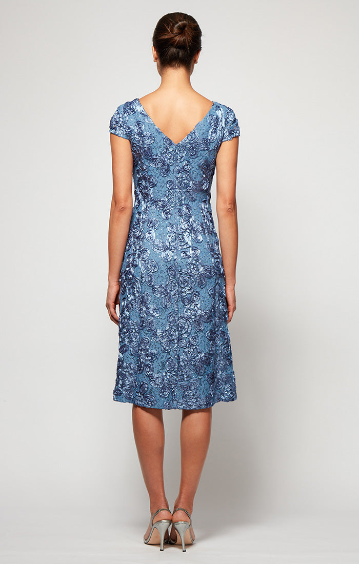 Alex Evenings 1121570 Short Cocktail Lace Tea Length Sequin Dress