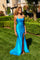 Prom Dresses Fitted Slit Long Formal Evening Prom Dress Electric Blue