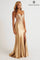 Prom Dresses Beaded Prom Long Formal SlitEvening  Dress Gold