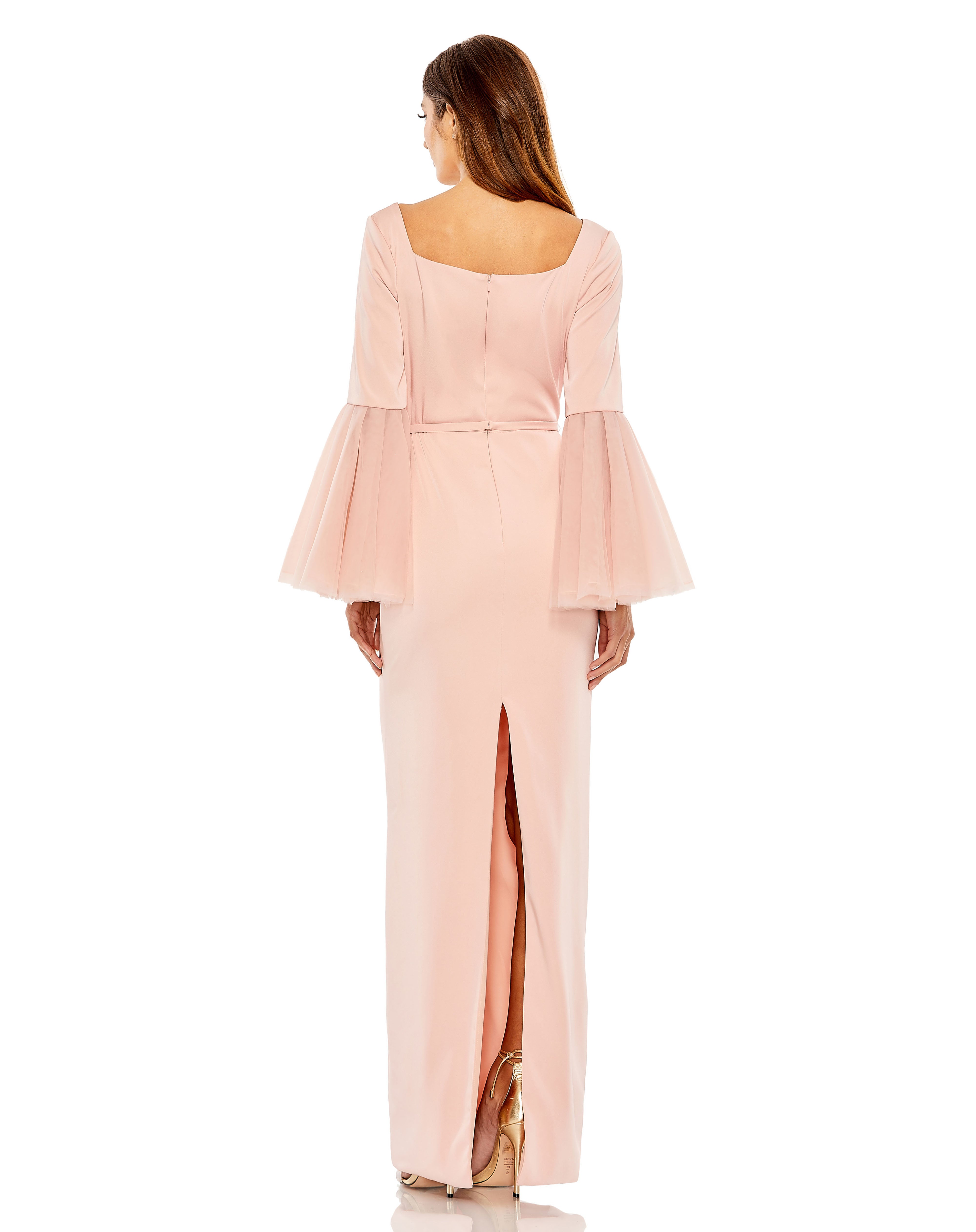 Formal Dresses Long Formal Bell Sleeve Dress Rose