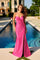 Prom Dresses Pleated Long Formal Evening Prom Dress Lipstick