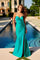 Prom Dresses Pleated Long Formal Evening Prom Dress Peacock