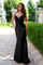 Prom Dresses Long Beaded Prom Formal Lace Dress Black