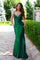 Prom Dresses Long Beaded Prom Formal Lace Dress Dark Emerald