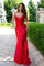 Prom Dresses Long Beaded Prom Formal Lace Dress Red