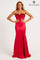 Prom Dresses Long Fitted Corset Slit Formal Prom Dress Red